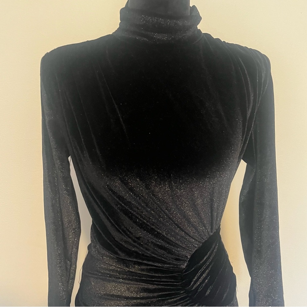 Women’s‎ Fashion Nova Black Velvet Maxi Dress size M